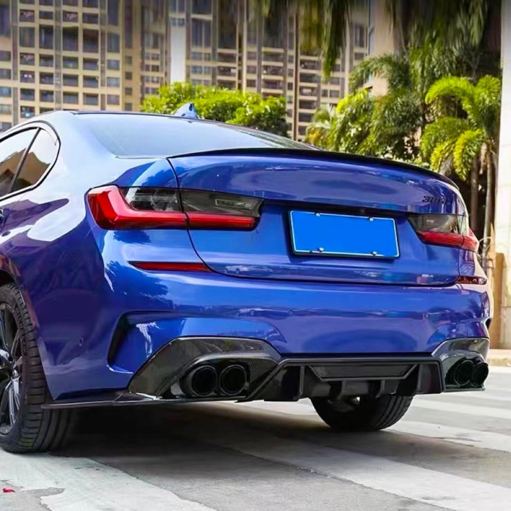 Rear Diffuser Lip Compatibility with 2019-2022 3 Series G20 330i M340i Sport Rear Bumper Diffuser - included parts view