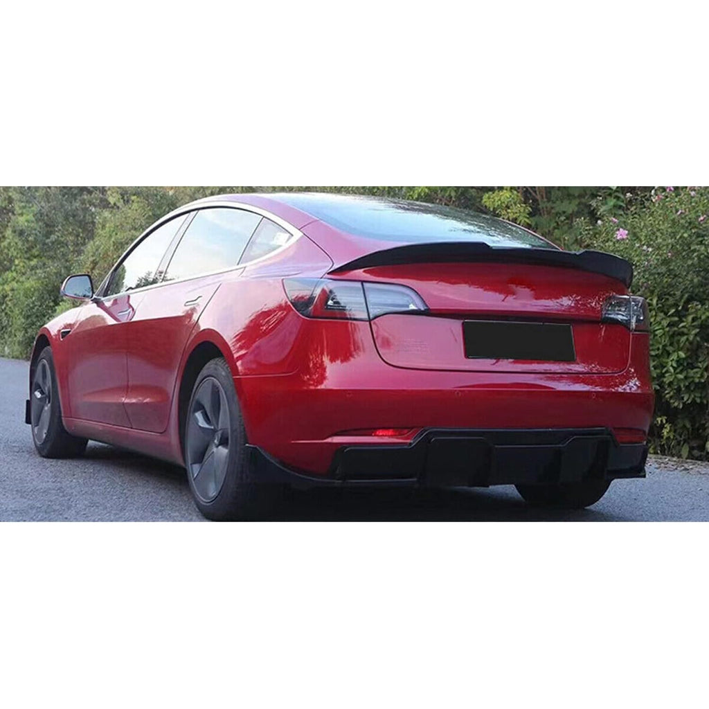 Spoiler Compatibility with 2017-2023 Model 3 PSM Style Rear Trunk Spoiler Wing Lid Car Styling Kits - included parts view