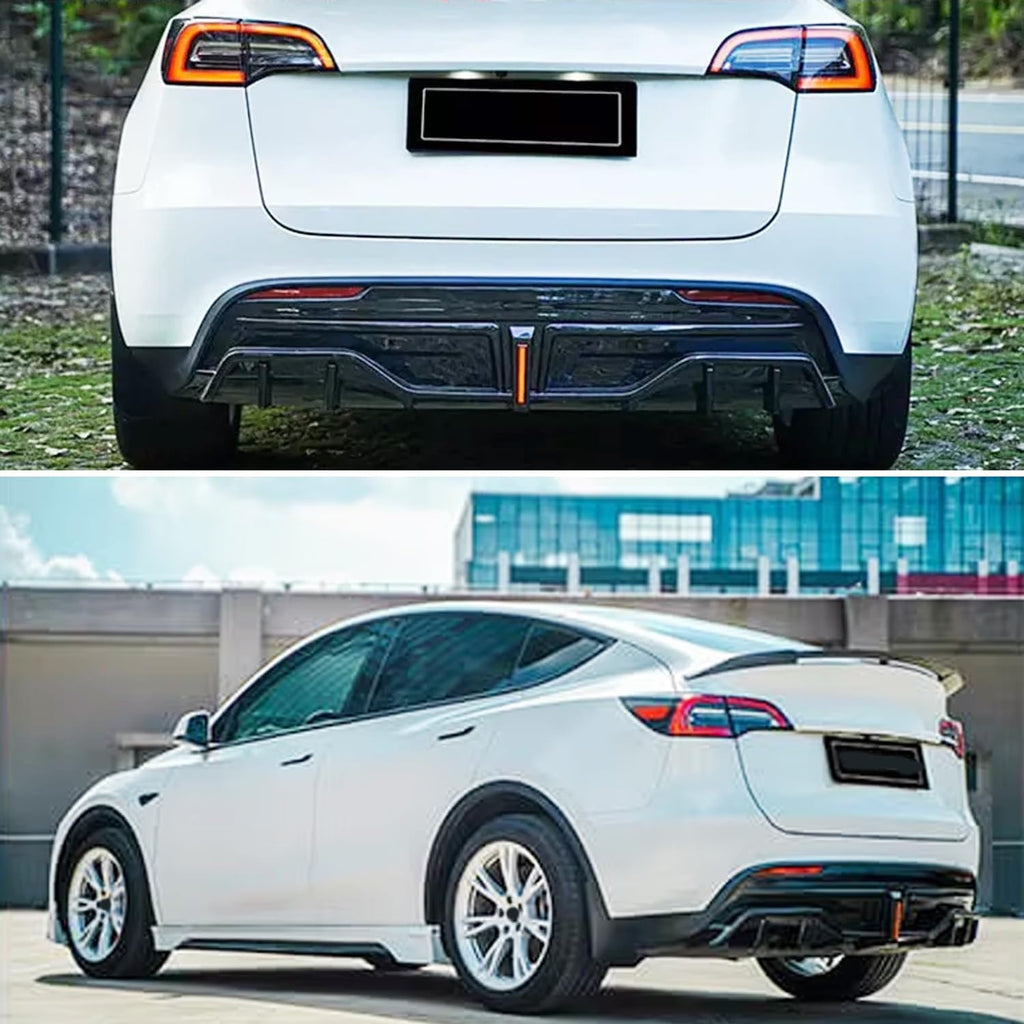 Rear Diffuser Lip Compatibility with 2020-2023 Model Y Yofer Style Rear Bumper Diffuser Spoiler - included parts view