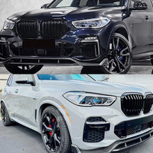 Load image into Gallery viewer, 2019-2023 X5 G05 M Sport Front Bumper Lower Valance Chin Lip Splitter Spoiler Kit (Carbon Fiber) - close-up detail view