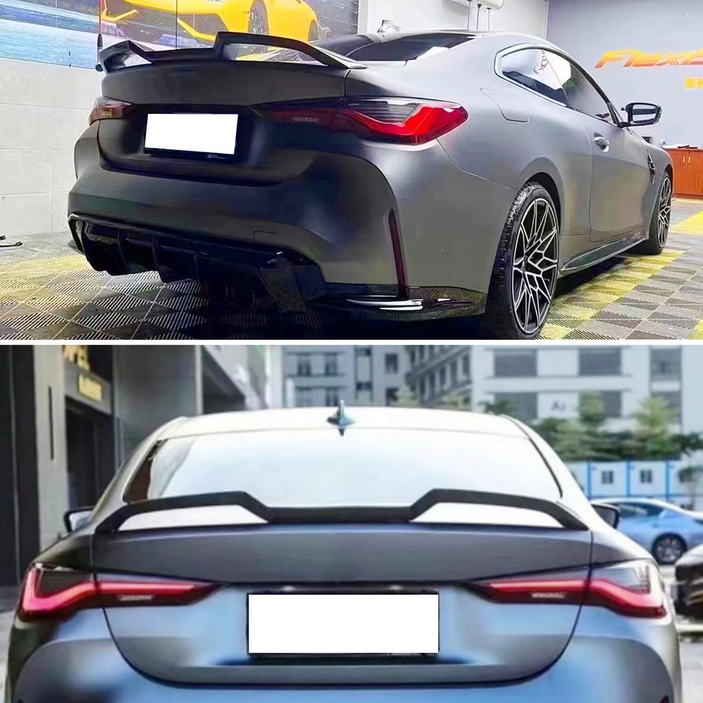 Rear Spoiler Compatibility with 2020-2023 4 Series G22 Coupe & G82 M4 M440i 430i V Style Rear - close-up detail view