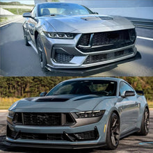 Load image into Gallery viewer, Front Lip Compatibility with 2024 2025 Mustang Front Bumper Lower Diffuser Chin Lip Protection Trim - close-up detail view