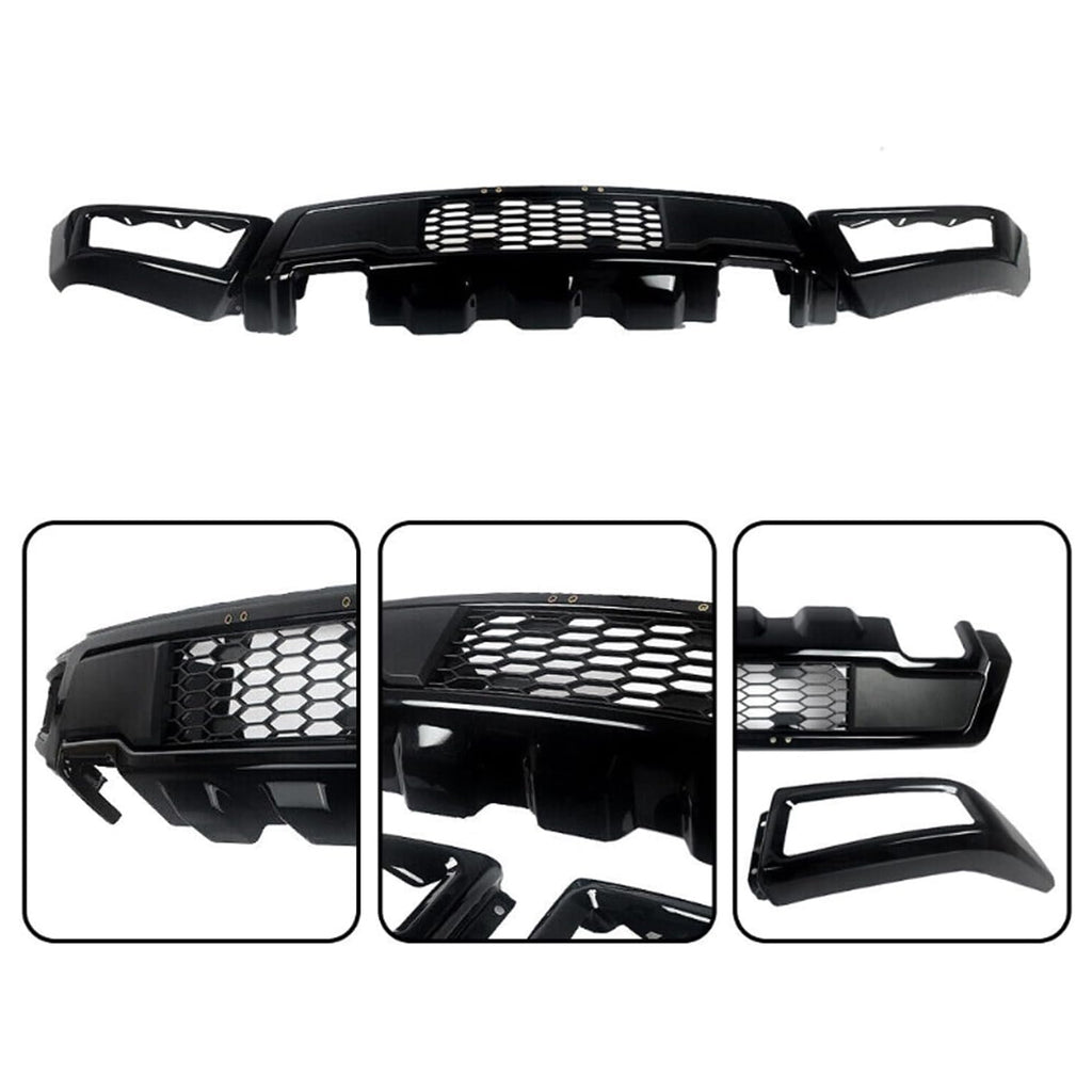Front Bumper Compatibility with 2015-2017 F-150 Front Bumper Lip Spoiler Splitter Replace With Fog - close-up detail view