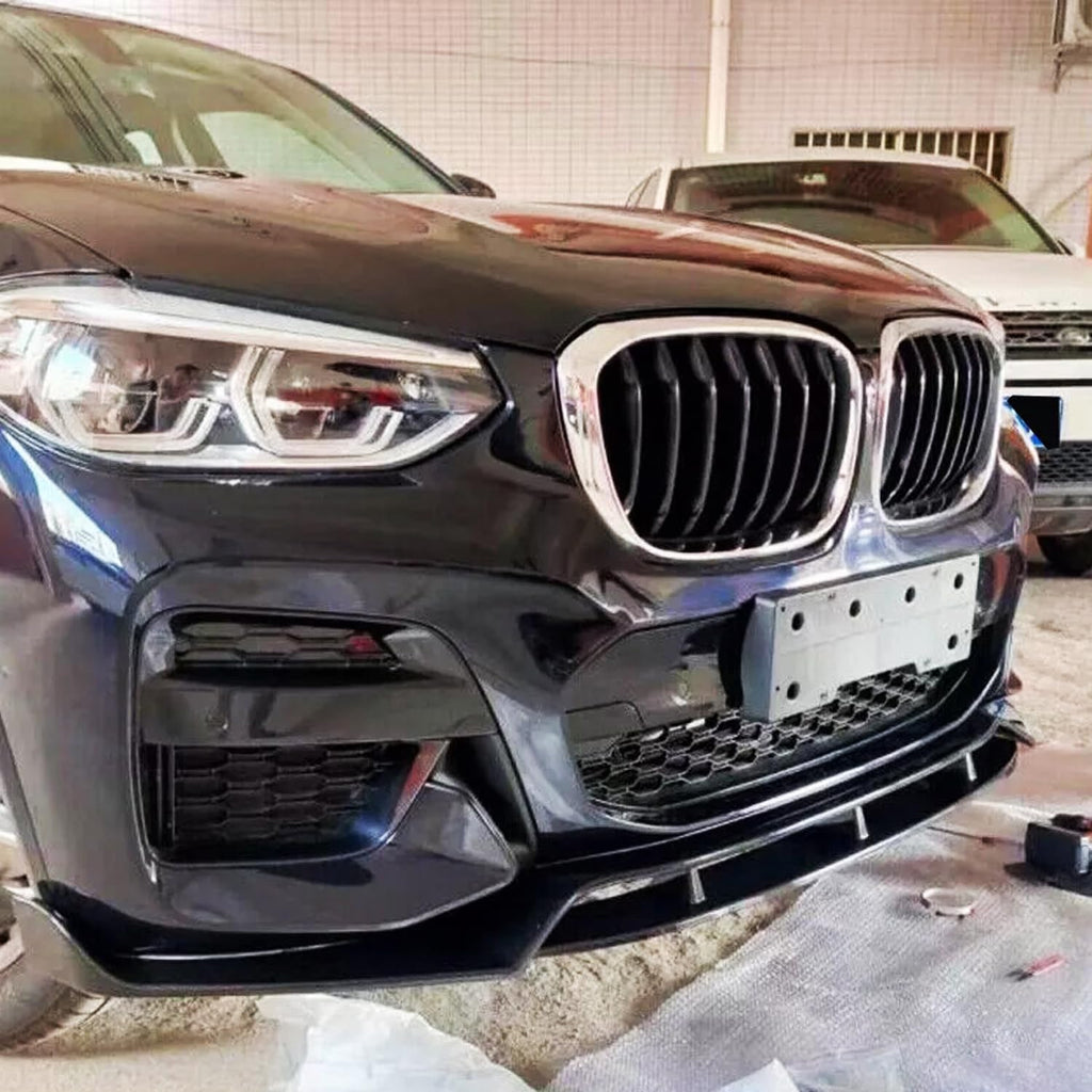 2018-2020 X3 X4 G01 G02 M Sport Front Chin Diffuser Lip Air Dam ABS Splitter Spoiler (Carbon Fiber - close-up detail view
