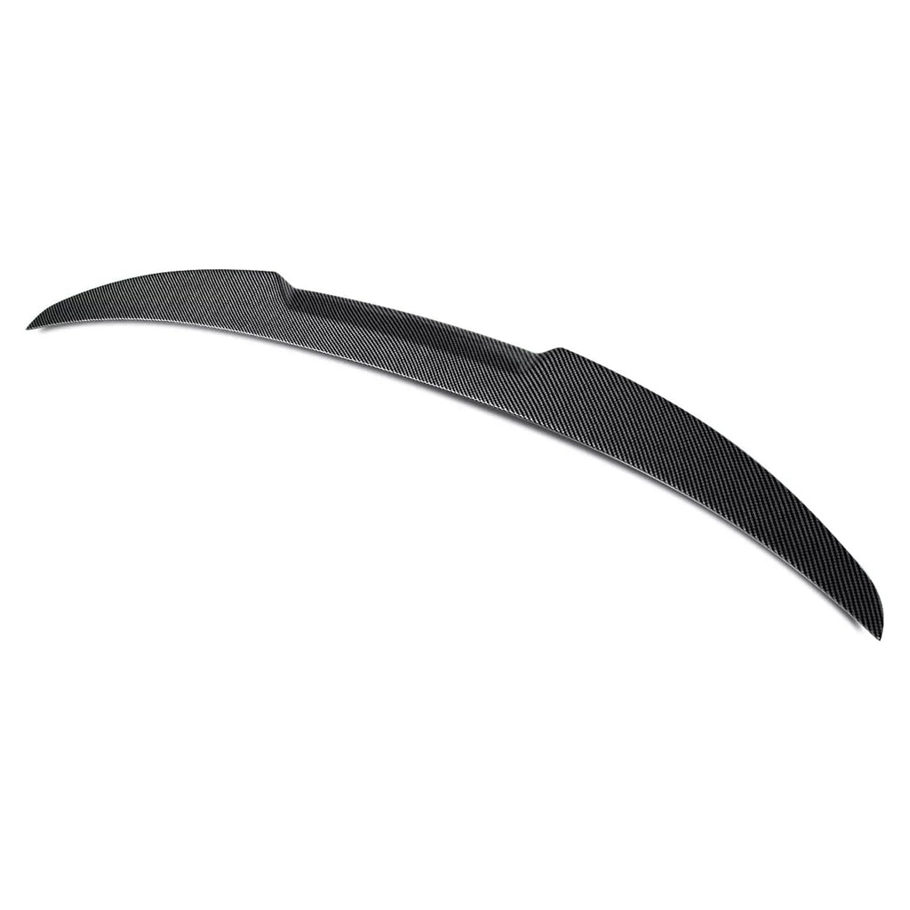 2019-2023 8 Series G16 4 Door Rear Trunk Spliter Wing Lid (Carbon Fiber Style) - close-up detail view