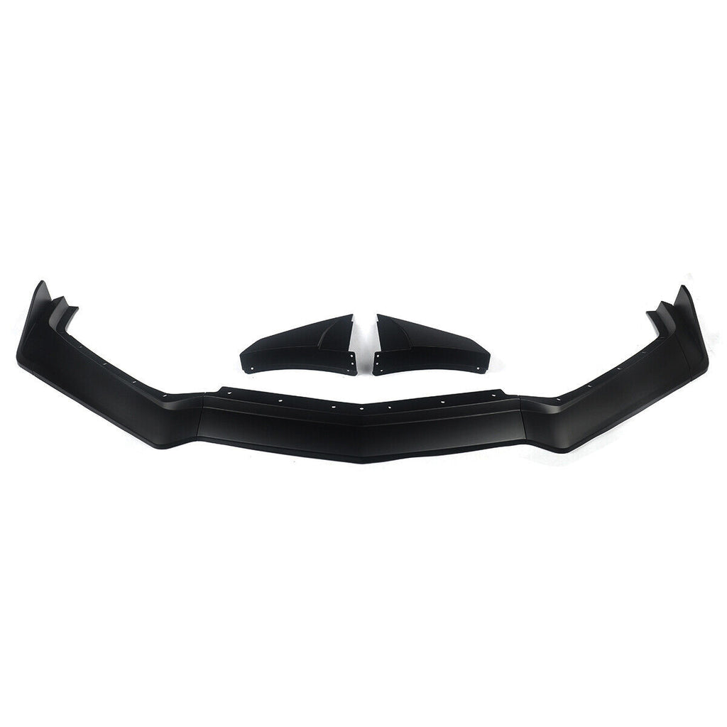 Front Lip Compatible with 2021 2022 2023 Corvette C8 Z51 ZR1 Style STG 3 Winglet Front Bumper Chin - installed fitment view