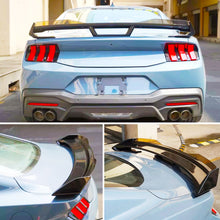 Load image into Gallery viewer, Spoiler 2024 2025 Mustang DH Performance Style Rear Trunk Wing Lid Spliter W Smoke Gurney Flap - close-up detail view