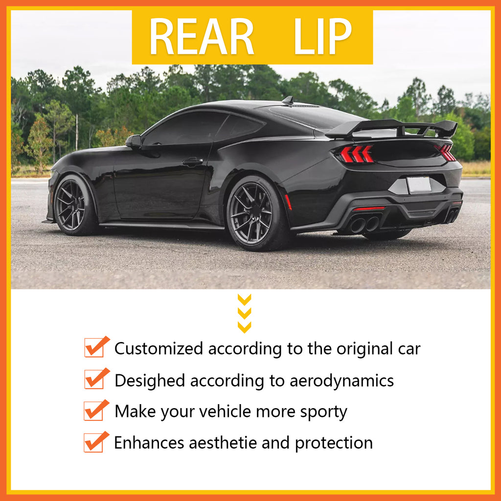 Spoiler 2024 2025 Mustang DH Performance Style Rear Trunk Wing Lid Spliter W Smoke Gurney Flap - additional product view