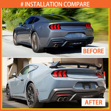 Load image into Gallery viewer, Spoiler 2024 2025 Mustang DH Performance Style Rear Trunk Wing Lid Spliter W Smoke Gurney Flap Gloss Black - product view 9
