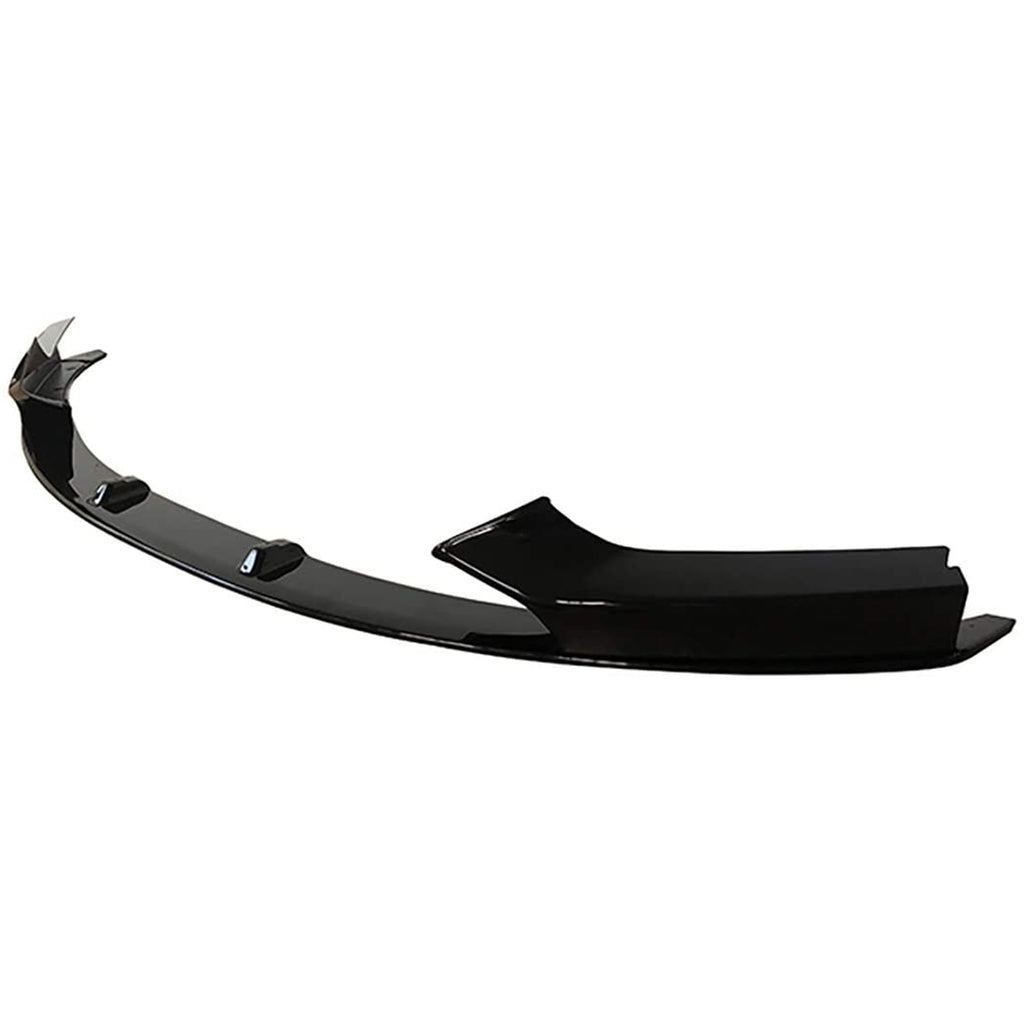 2014 2015 2016 2017 2018 2019 2020 BMW F22 2 Series M Sport Front Bumper Lip ABS Gloss Black - close-up detail view