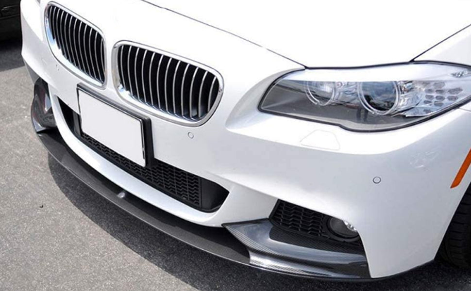 2011 2012 2013 2014 2015 2016 BMW F10 528i 535i 550i M Sport M Tech Style Front Splitter Bumper - installed fitment view